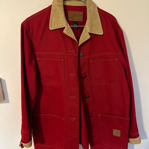 Vintage Y2K Ralph Lauren Jeans Co. Barn coat red corduroy trim - Picture 2 of 6